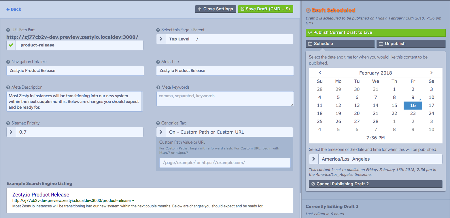 content versioning